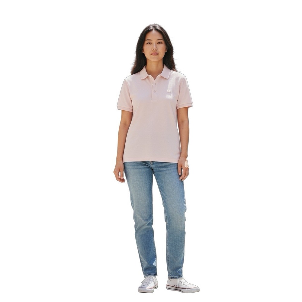 Lacoste Slim Fit Polo Shirt Women's 34 XS Light Pink Stretch‎ Cotton
